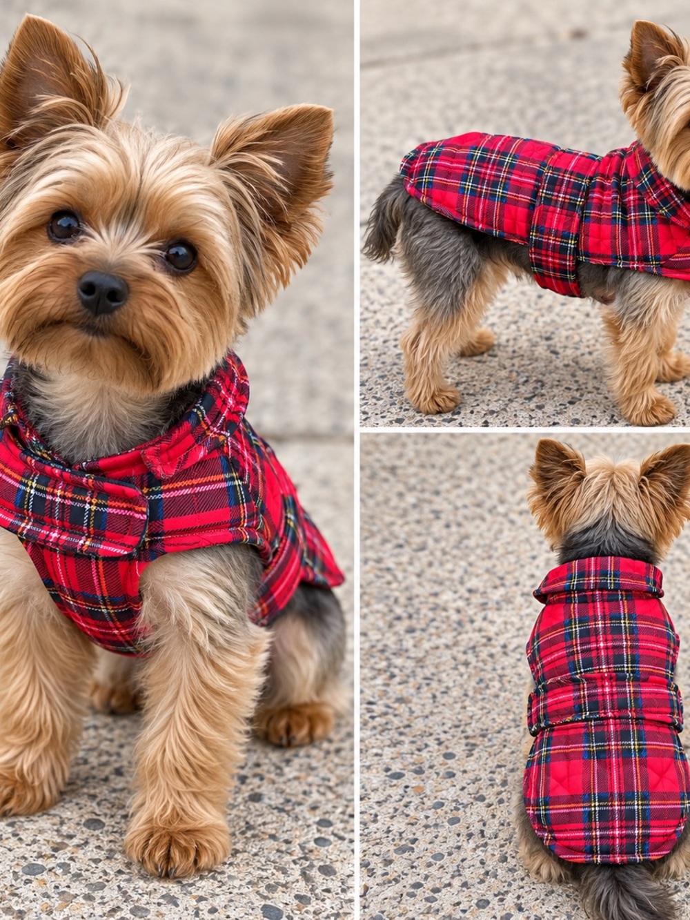 Plaid Red Puffer Dog Jacket - Classic Cozy Style
